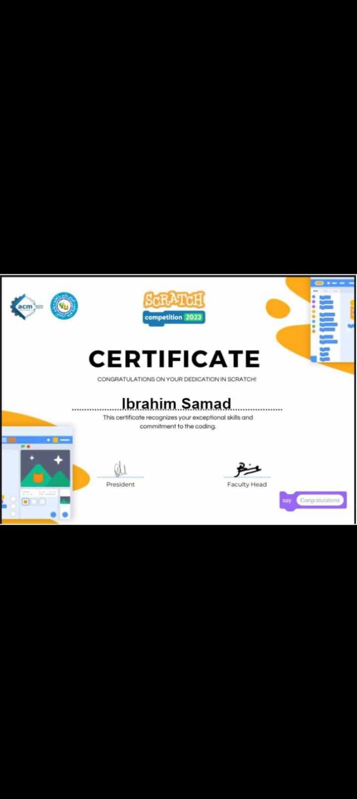 Official Scratch Certificate - 1